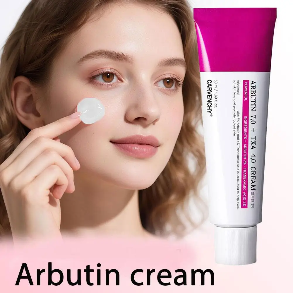 50ml Arbutina 7% + TXA 4% Crema Crema de Arbutina Ilumina el tono de la piel Mejora la piel opaca Crema facial Pecas Manchas Pigmentación