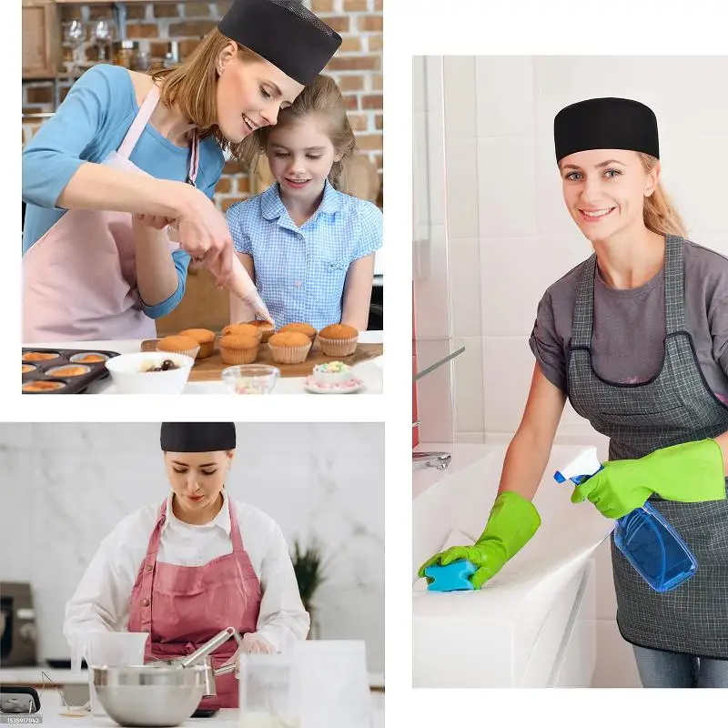 3 قطعة/6 قطعة قبعات الطاهي لتقديم الطعام العمل قابل للتعديل السوشي الشيف قبعات تنفس شبكة علوية ل مقصف الخبز المطبخ المنزلية الطبخ