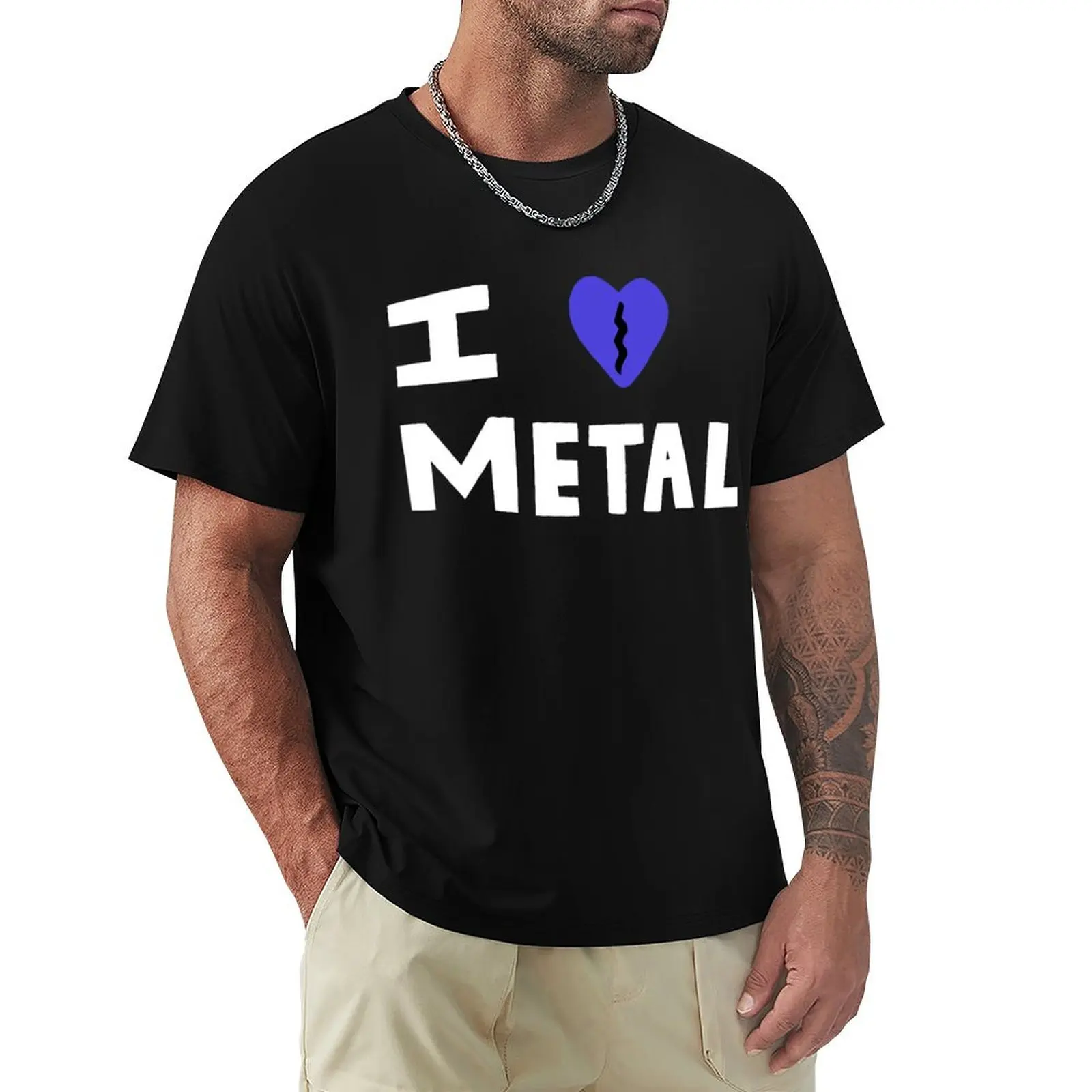 I Love Metal (Elliott Smith) T-Shirt Utility Work Short Sleeve Top