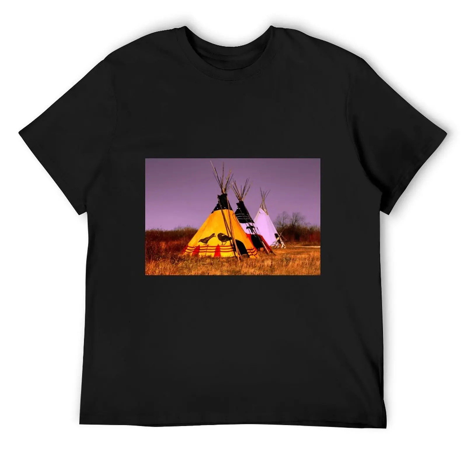 Three Teepees T-Shirt sublime tops plus size tops men t shirts high quality