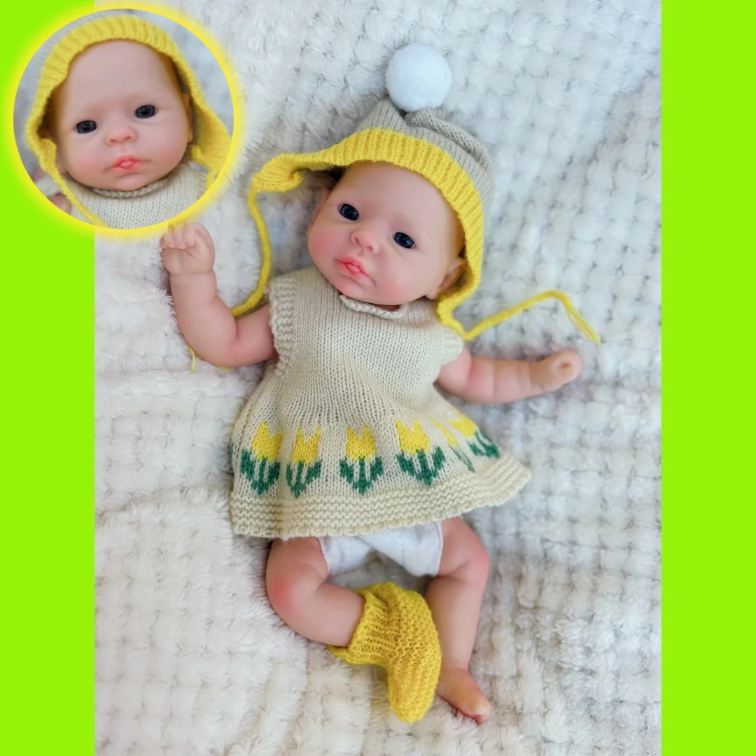 

10Inch Open Eyes bebe reborn de silicona Girl Doll With Painted Skin Washable Doll Handmade Soft Touch Newborn Silicone Doll