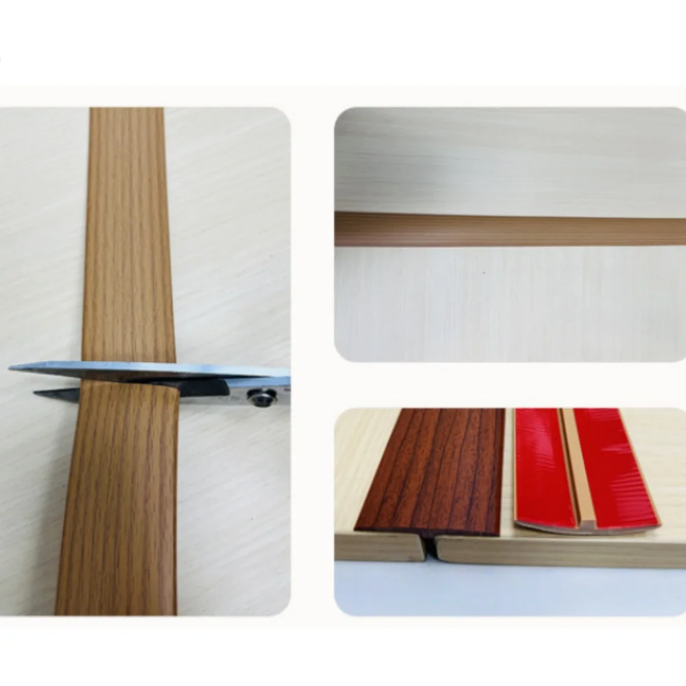 1 قطعة 1 متر/39.37 بوصة شريط انتقال الأرضيات البلاستيكية على شكل حرف T-سهولة التركيب، ختم عتبة متين للخشب الصلب والأرضيات المصفحة