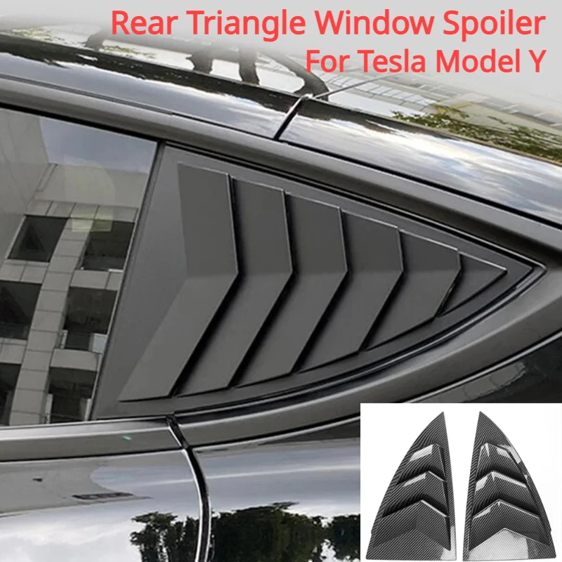 

For Tesla Model Y Blinds Window Decoration Stickers Rear Triangle Window Spoiler Louver Shutter Cover Car Modification Accessory