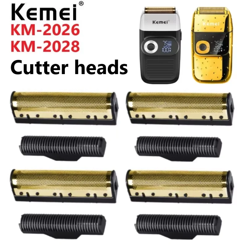 Kemei Original Electric Shavers Blades Golden Foil Knife Net and Cutter Head Suitable for KM-2026 KM-2028 Floating Razor