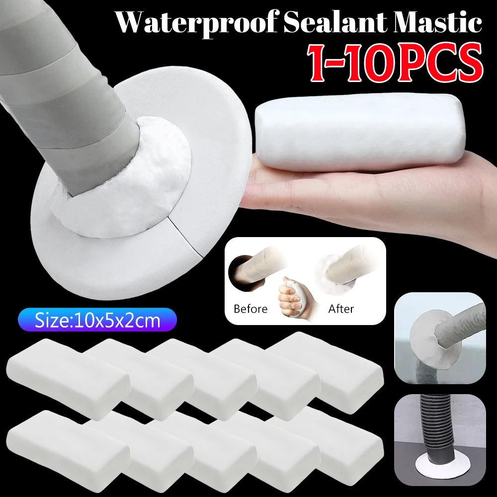 1-10pcs Waterproof Sealant Mastic Quick Mending Mud Duct Seal Repair Clay Fillers for Wall Hole Air Conditioning Hole Putty Mud