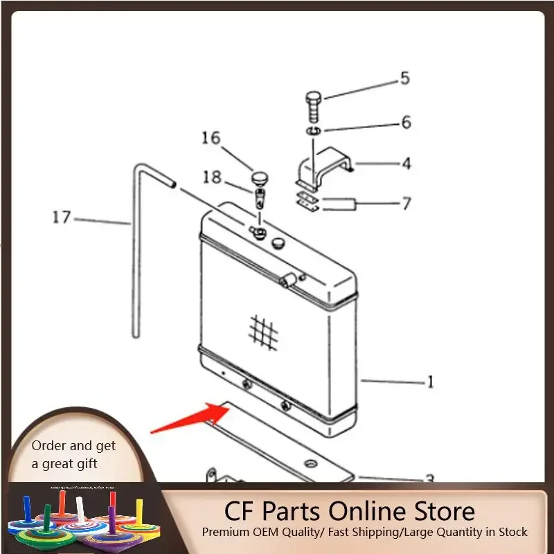 Water Tank Radiator 23A-03-11641 for Komatsu GD661A-1 Grader