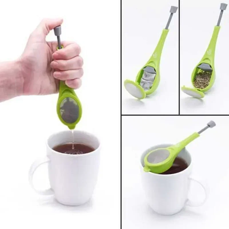 Tea&Coffee Strainer Stir Swirl Total Tea Infuser Teaware For Spice Sieve Strainers Gadget Measure Steep Stir Press Plastic Tools