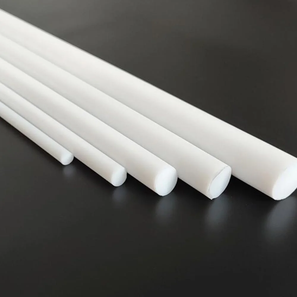 Barra Redonda de PTFE Teflon Sólido Diâmetro 6mm 10mm 12mm Politetrafluoroetileno Barra Plástica Ecológica Não Tóxica 200mm