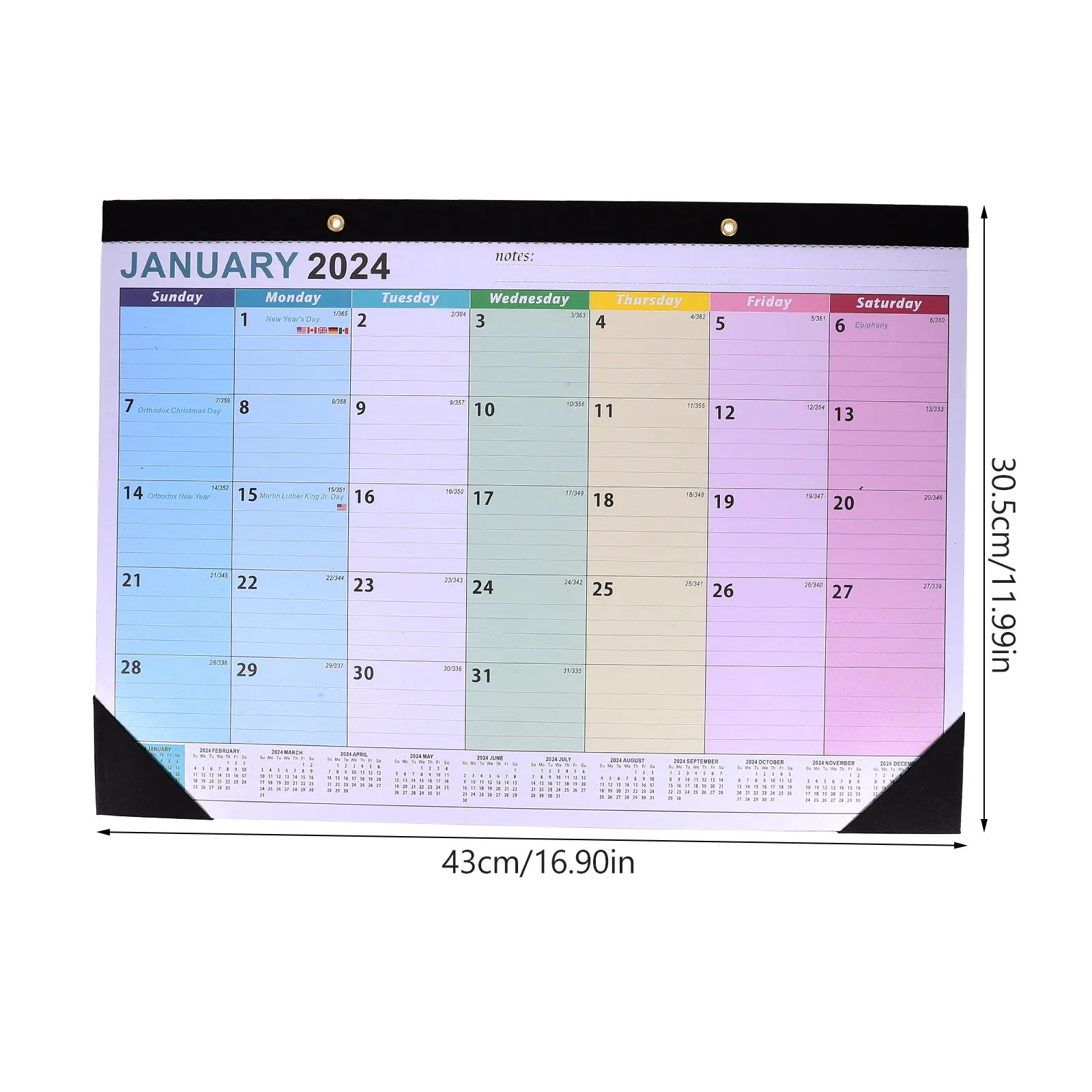 2024 Wall Calendar Sturdy Hanging Monthly Noting Appointment Planner Daily Use Home Office Countdown Calendar Planner 2024