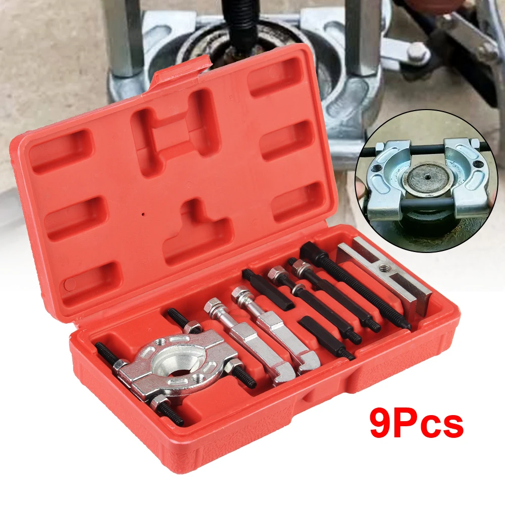 

Bearing Removal Tool Set 9Pcs with Red Case Bearing Separator Car Repair Tool Kit Bearing Separator and Puller Set Professional