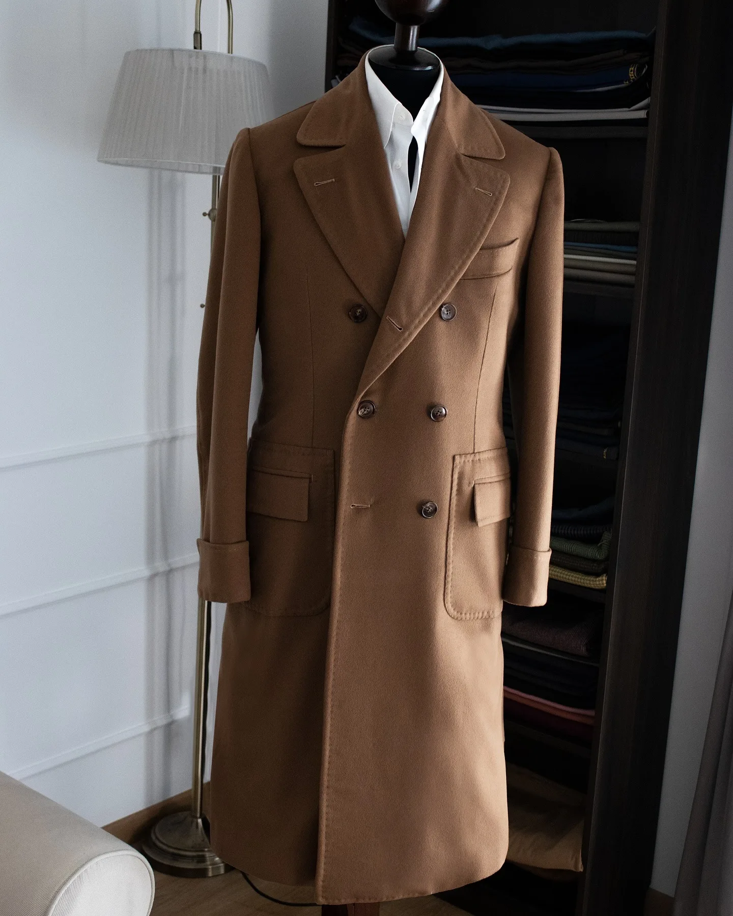 معطف رجالي طويل غير رسمي مزيج مزدوج الصدر سترة معطف شتوي الأعمال خمر الزفاف أبلى مخصص #2