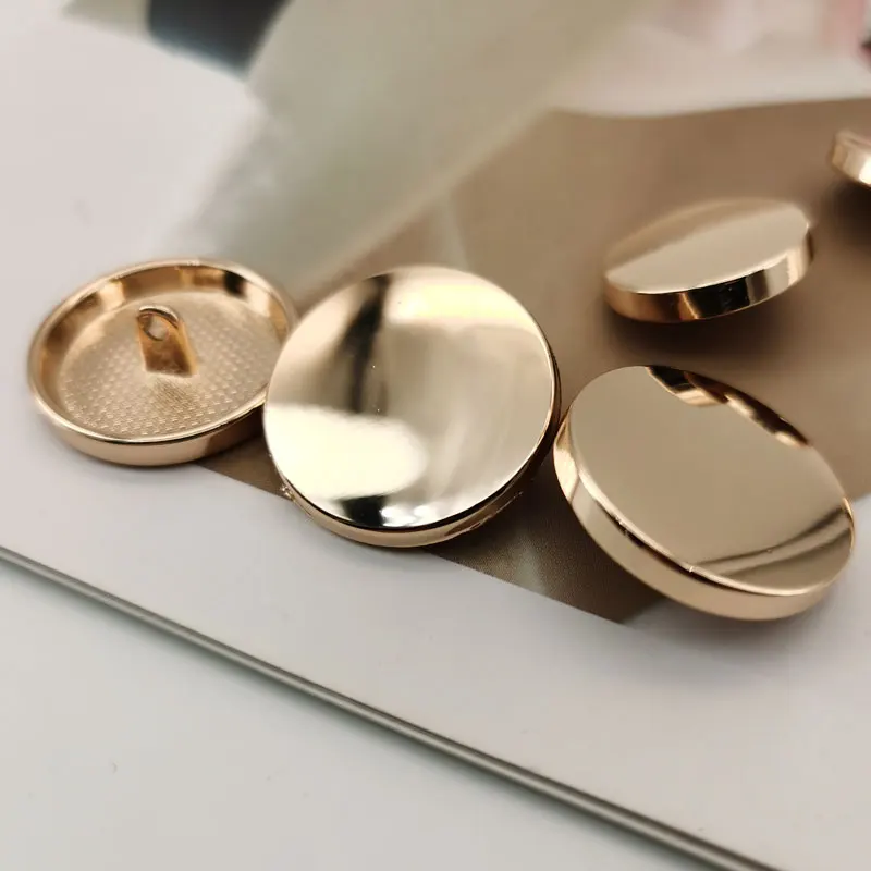 10pcs Round Smooth plane Gold Metal Buttons for Clothing Jeans Blouse Mini Sewing Accessories Designer Sewing Buttons Wholesale