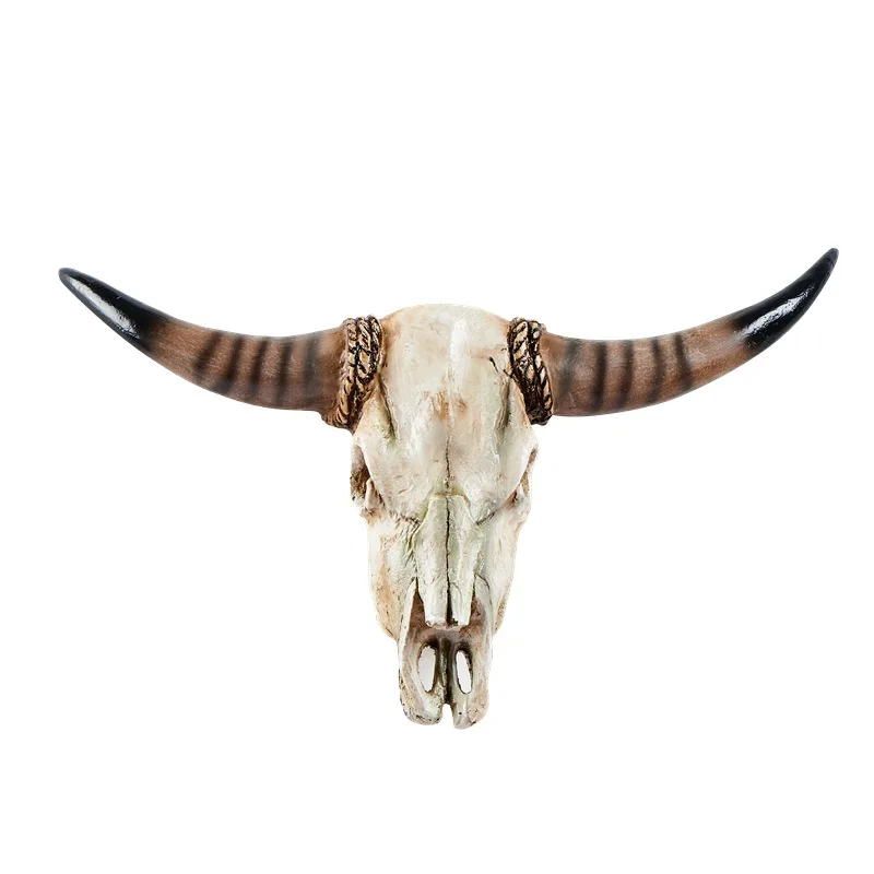 

Lucky cow head wall hanging small real animal head resin handicrafts B hotel decoration pendant