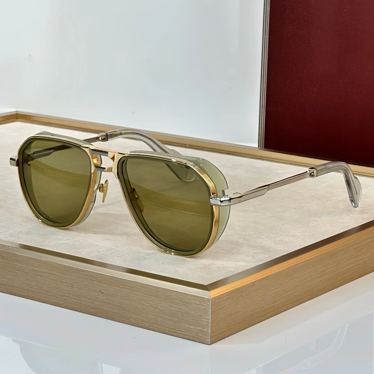 

JMM GF-B SIZE 57-20 Top Quality Sunglasses for Men and Women Classic Punk Luxury Acetate Titanium Designer Sunglasses Frames