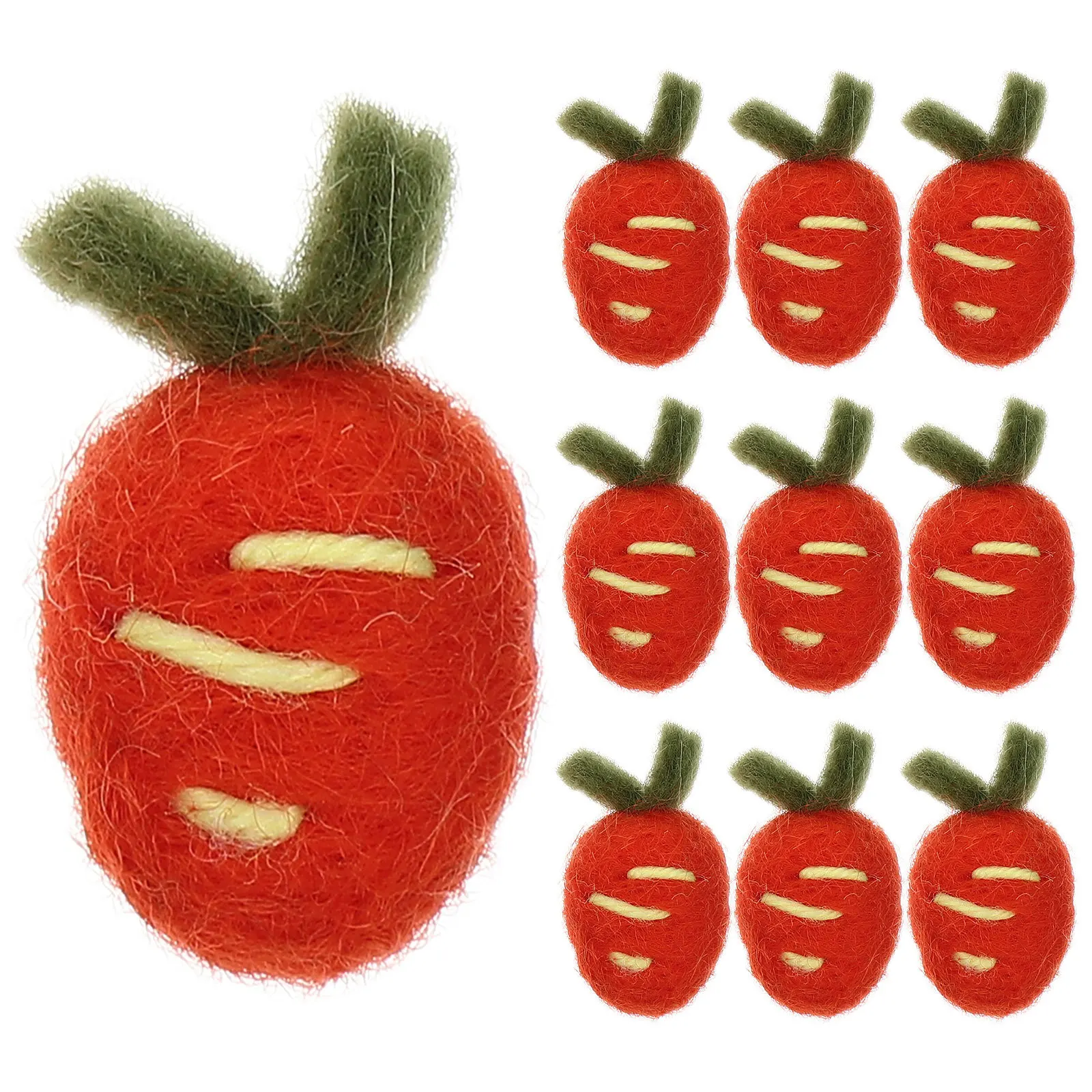 

10pcs Carrot Hair Clip Felt Craft Kit For Diy Hairpin Making Handmade Felting Felt Craft