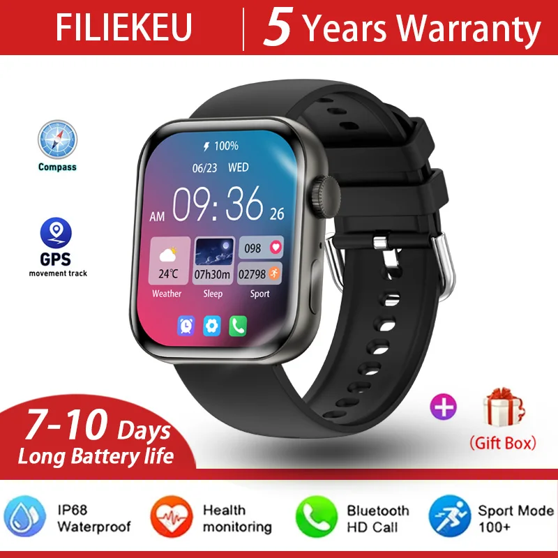 

FILIEKEU Smartwatch Woman Man Bluetooth Call Step Counter Smart Watches Women Casual Black Smart Watch Men