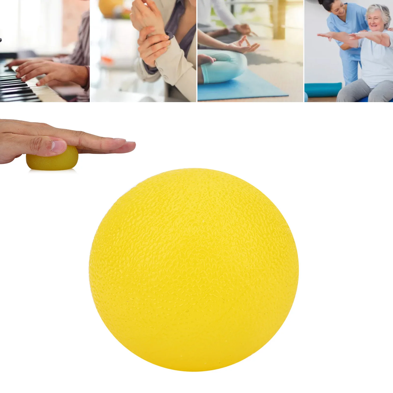 Silikon-Massageball, Fitness-Griffball, Stressabbau-Ball, Computer-Tastatur Fingerübungs-Massageball, Hüpfball – Detail 8