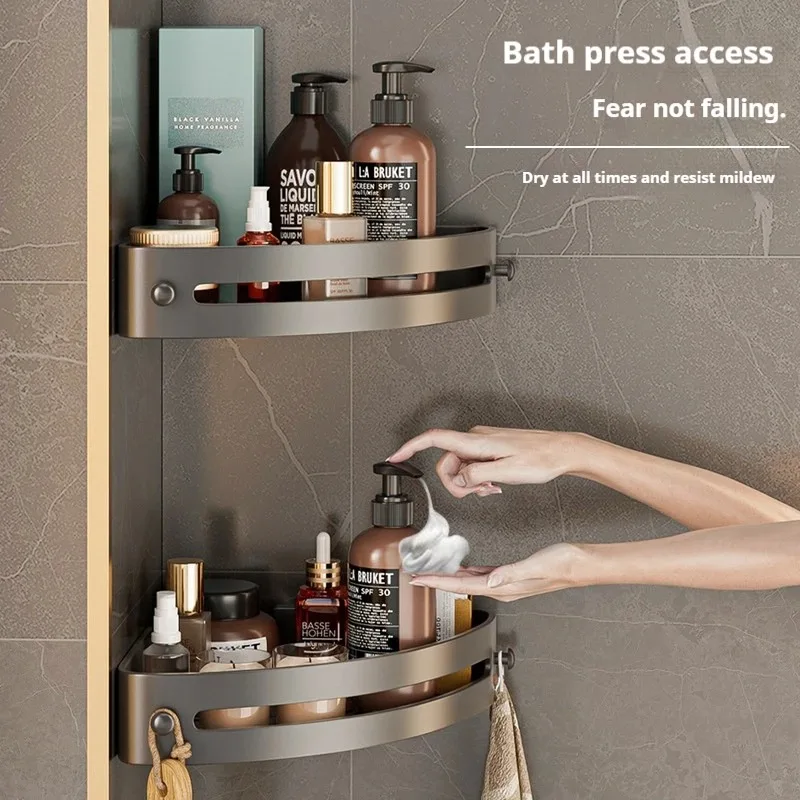 

Bathroom Rack Corner Tray Storage and Placement of Bath Supplies Without Punching Multi-layer Storage Rack Ornamental Rack