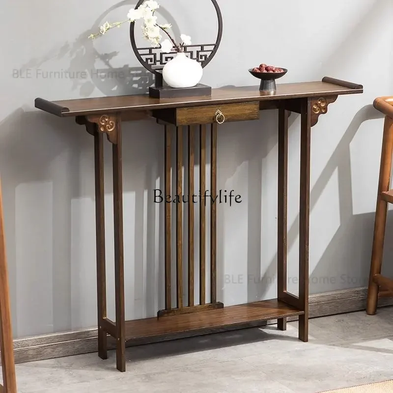 

LJYJapanese Bamboo Console Tables New Chinese Style Porch Cabinets Creative Living Room furniture Household Entrance Console Tab