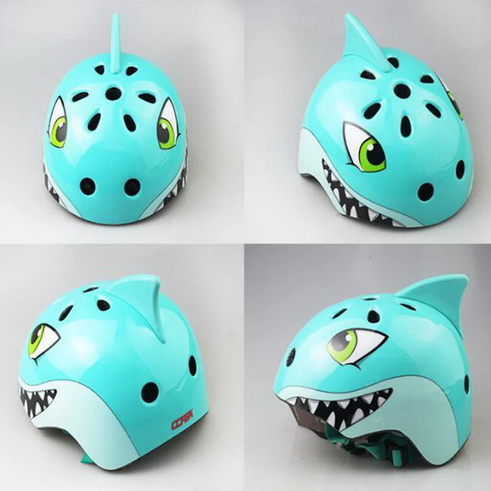 Children's Bike Children Sports 3D Cartoon Shark Helmets for Skating Cycling Riding - Size S 50-54cm (Blue)