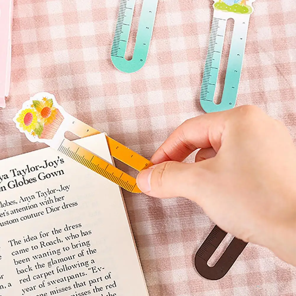 Cartoon Bookmark for Kids Convenient Bookmark Ruler for Reading Cute Cartoon Animal Flower Bookmarks Portable Paper for Kids'