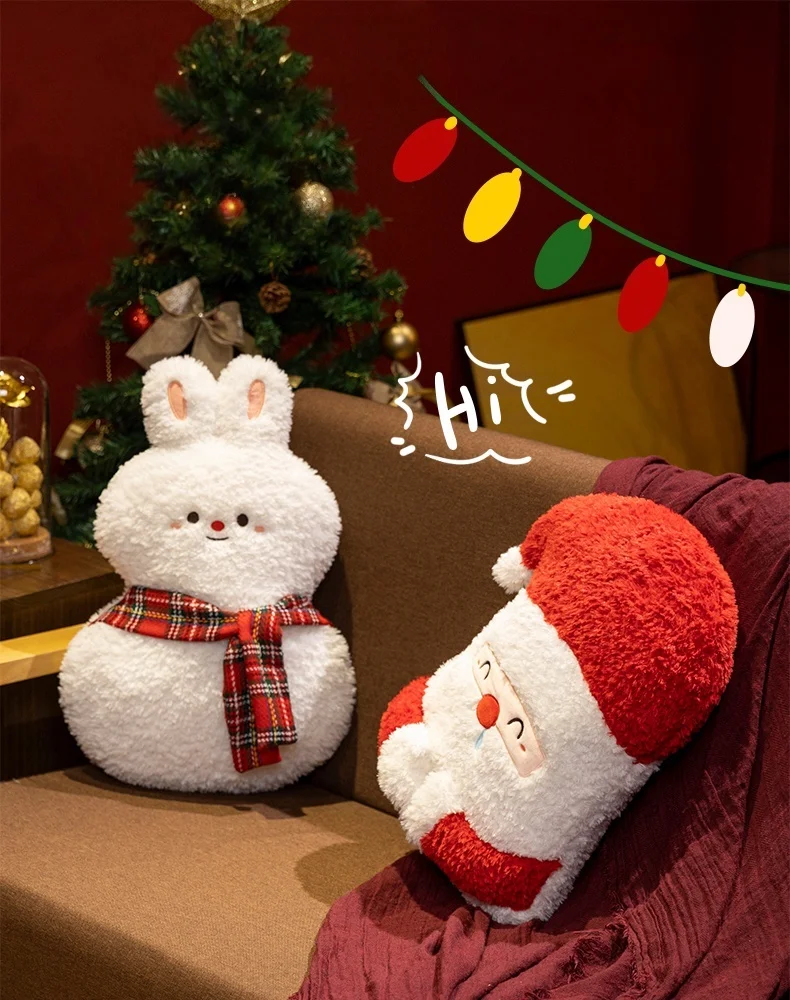 크리스마스 플러시 인형 산타클로스 베개 쿠션 축제 분위기 장식 사진 소품 휴일 선물