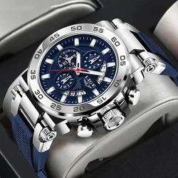 Lige relógio de negócios masculino moda militar à prova dwaterproof água relógios de pulso quartzo marca superior luxo esporte cronógrafo montres hommes