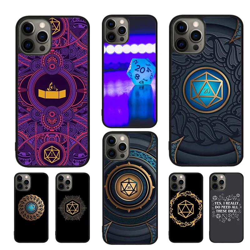 Magical Polyhedral D20 Dice Mobile Phone Cases Cover For iPhone 16 15 14 12 13 mini 11 Pro MAX apple 6 7 8 Plus SE2020 Coque