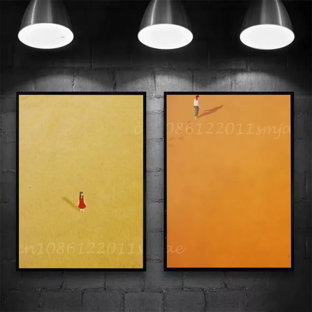 مجردة الإبداعية وحده فتاة المشارك ذاتية اللصق الفن مقاوم للماء ورقة ملصق مقهى بار غرفة جدار ديكور