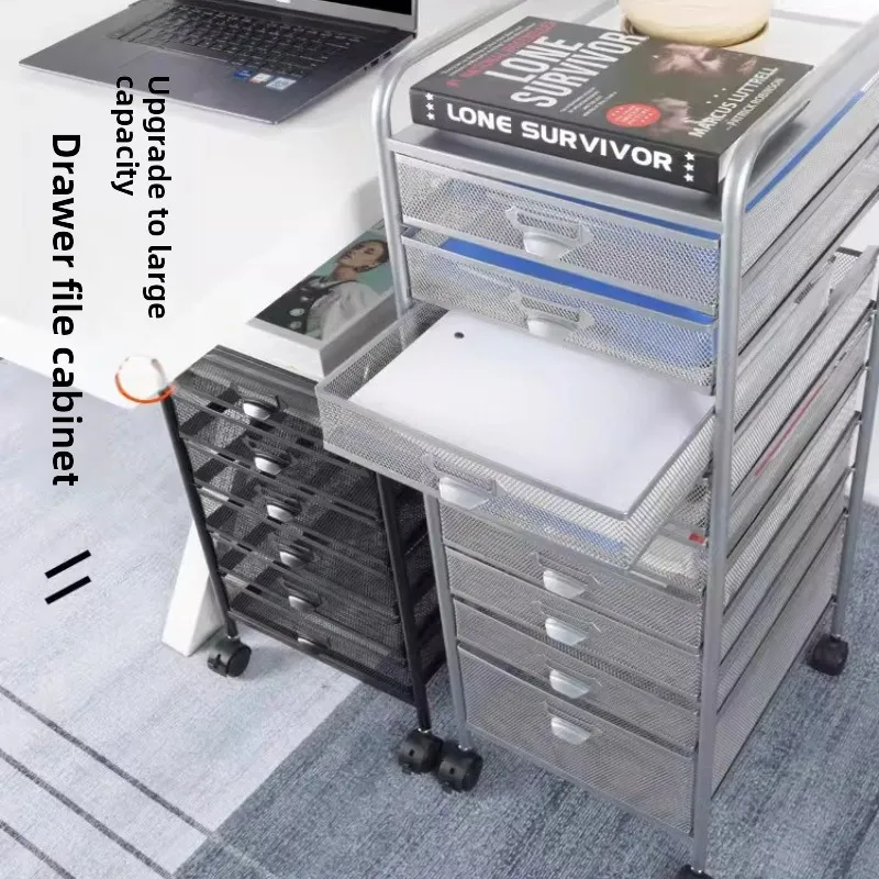 Industrial Style Office File Cart Under Desk Storage Cabinet for A4 A3 Documents MultiLayer Metal