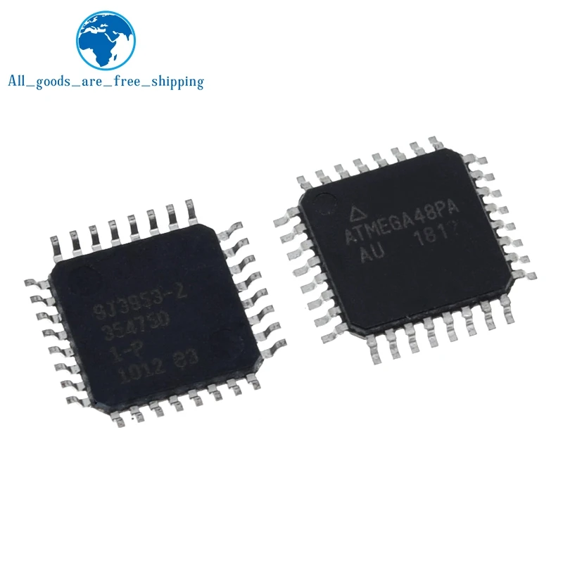 TZT 1PCS ATMEGA48 TQFP32 MCU 8-Bit ATmega AVR RISC 4KB Flash 2.5V/3.3V/5V 32-Pin TQFP ATMEGA48PA-AU