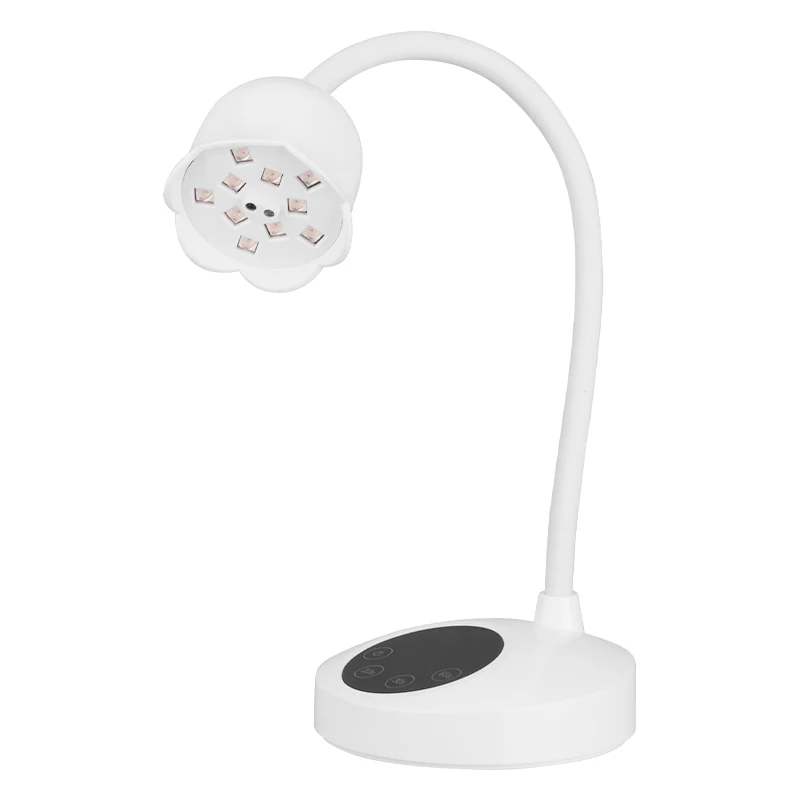 Lámpara de curación de Flash LED recargable, certificado grs, uñas de Gel, cuello de cisne de secado rápido, lámpara UV de 20W para salón de uñas y hogar