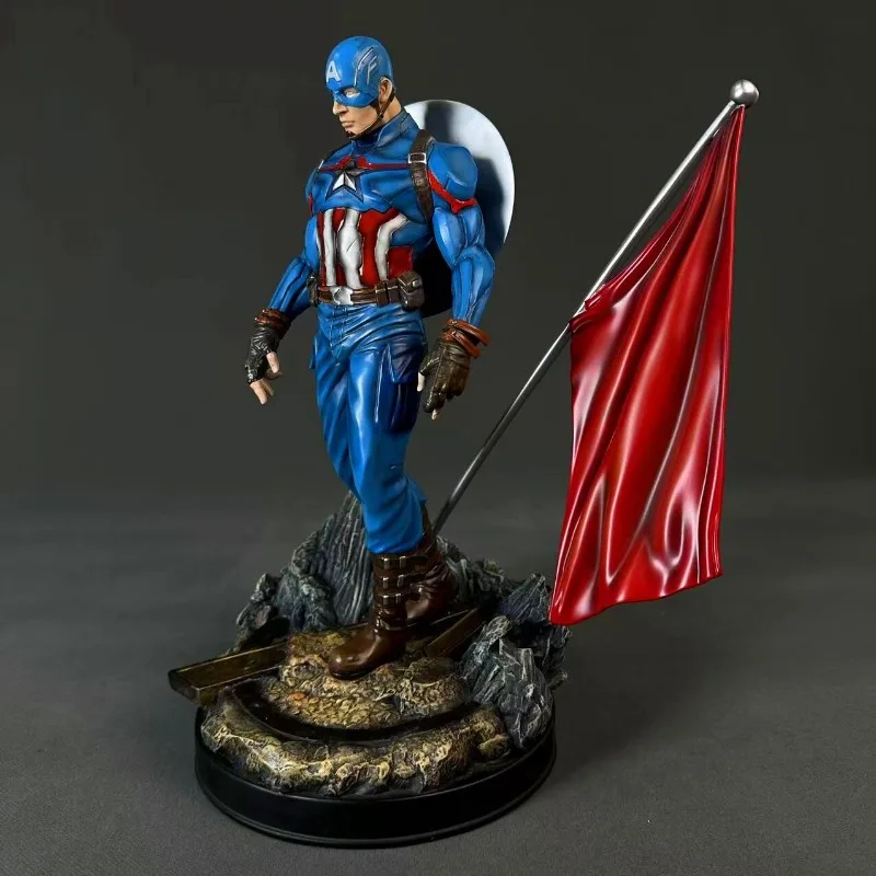 35 سنتيمتر المنتقمون الشكل كابتن أمريكا الراتنج أنيمي جمع نموذج سطح المكتب زخرفة زينة هدايا العيد ألعاب أطفال