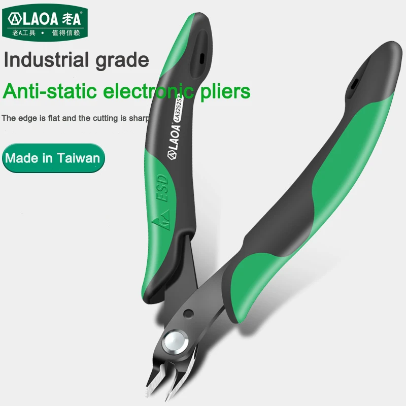 

LAOA Stainless steel anti-static diagonal pliers, mini jewelry diagonal pliers, pointed nose pliers, electronic wire cutters