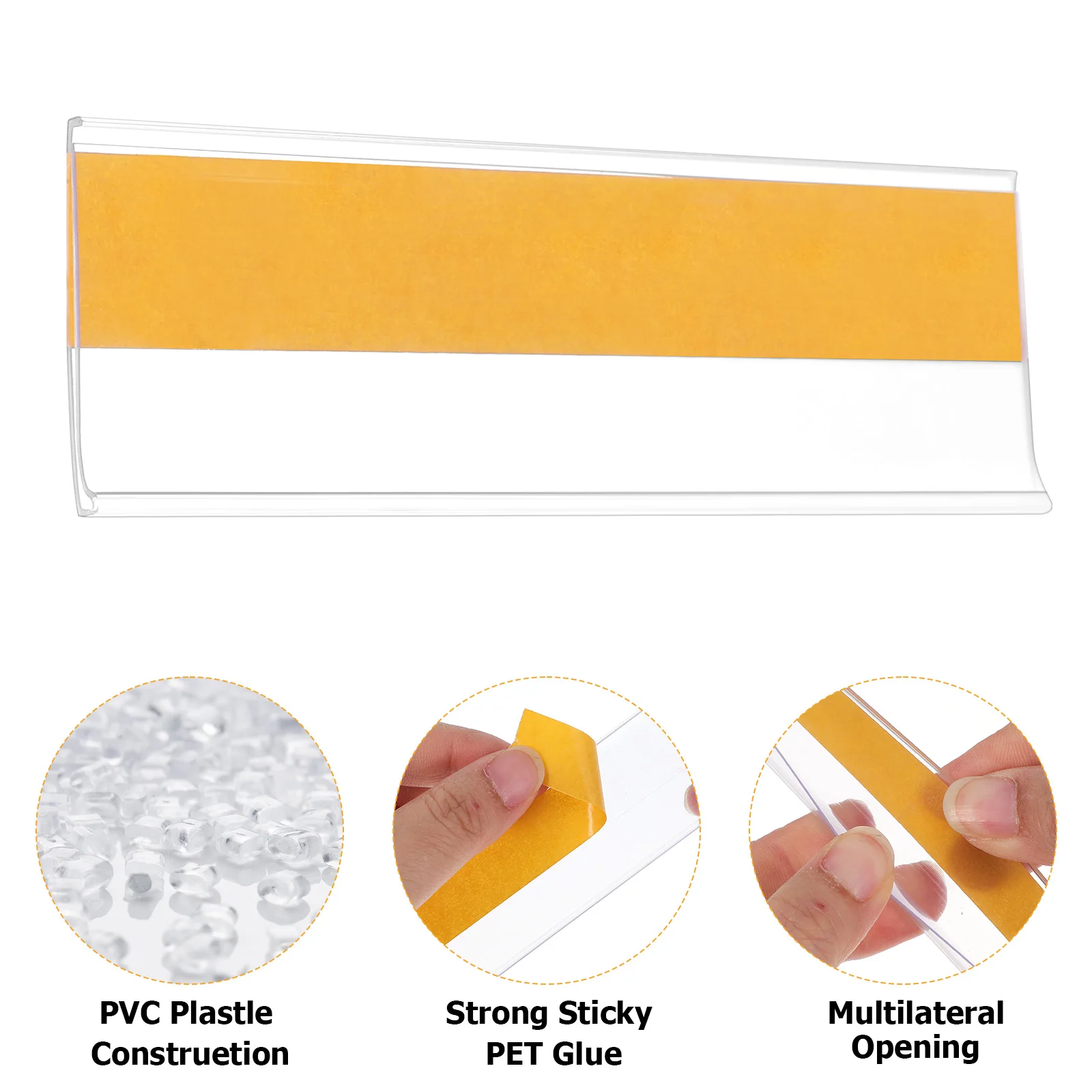 

100 Pcs Shelve Self-adhesive Label Rack Shelf Labels for Wire Shelving Basket Pvc
