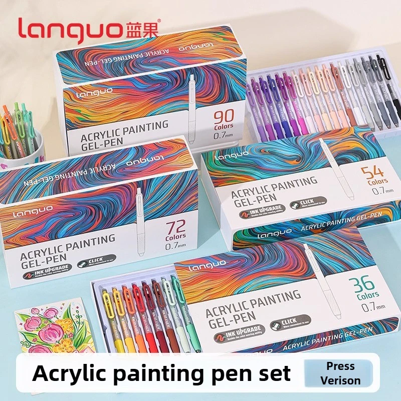 

LANGUO 90/6 цветов, большая емкость, акриловая гелевая ручка, 1,0 мм, ручка для письма, канцелярские принадлежности для рисования, офисные школьные принадлежности