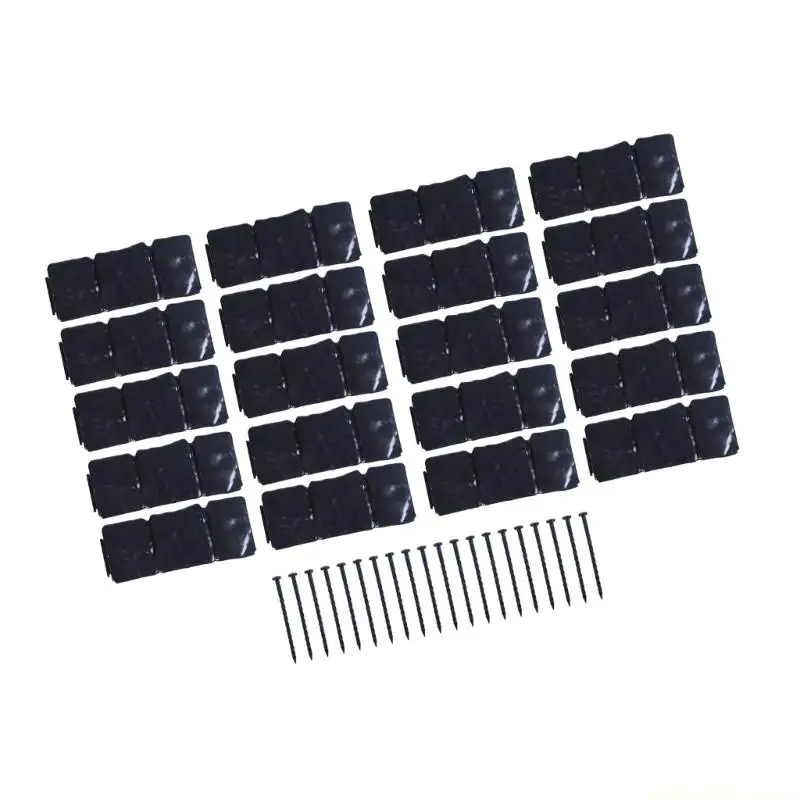 QX2E 20Pcs Imitation Stone Brick Plastic Flower Beds Border Insert Easy Installation