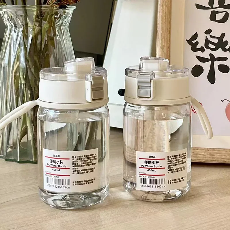 Plastic Water Bottle with Time Scale Portable Transparent Sports Water Bottle Drop Proof Cup Kawaii Water Bottle