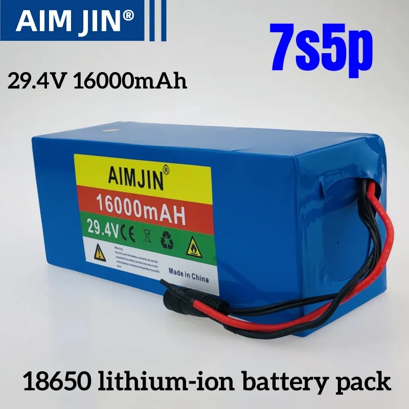 

NEW 7S5P 29.4v 16Ah Battery Pack 250w 29.4V 16000mAh Lithium Ion Battery For Wheelchair Electric Bicycle Pack With BMS+Charger