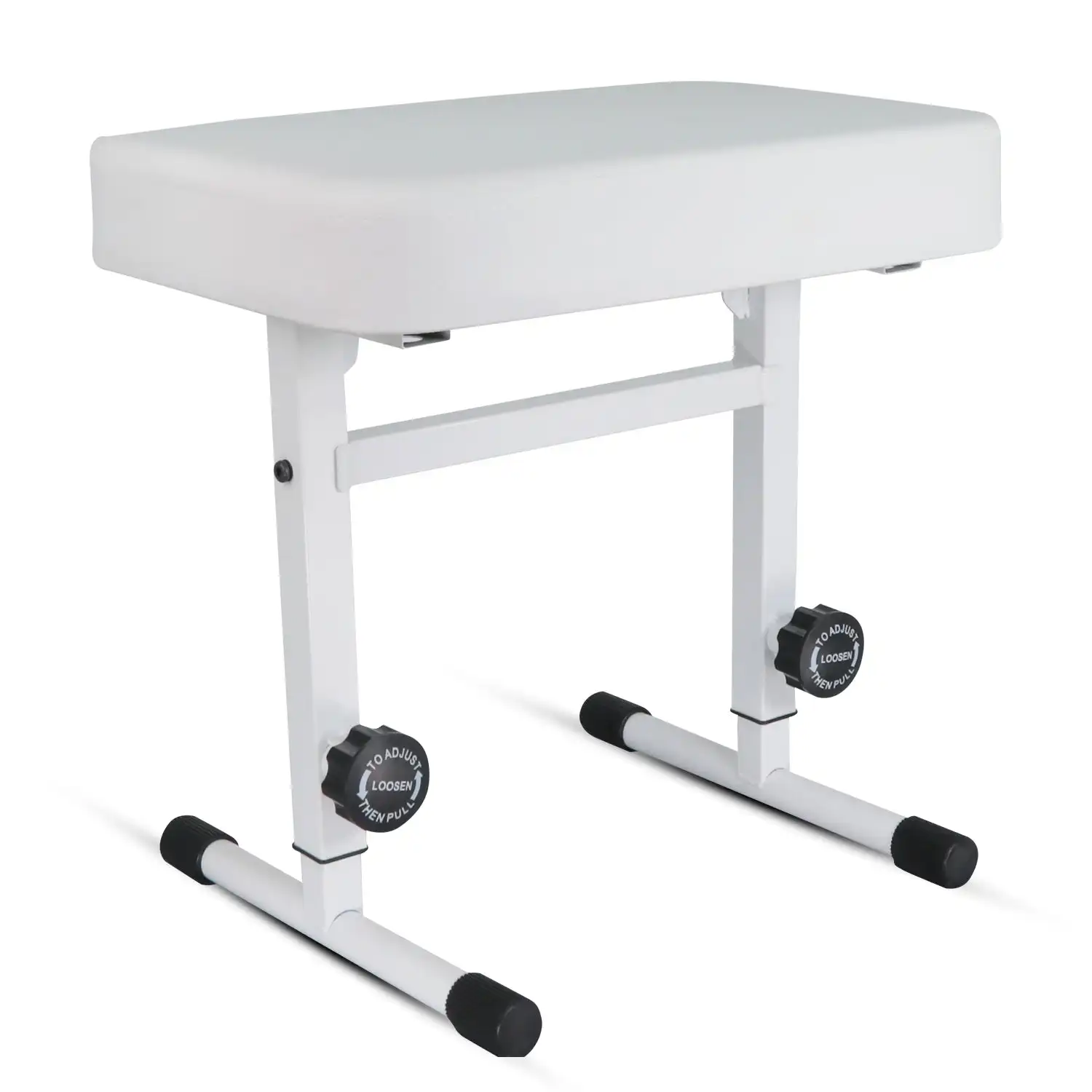 

5 Core Keyboard Bench Piano Stool Thick Padded Seat Height Adjustable Keyboard Chair KBB H-ADJ WH