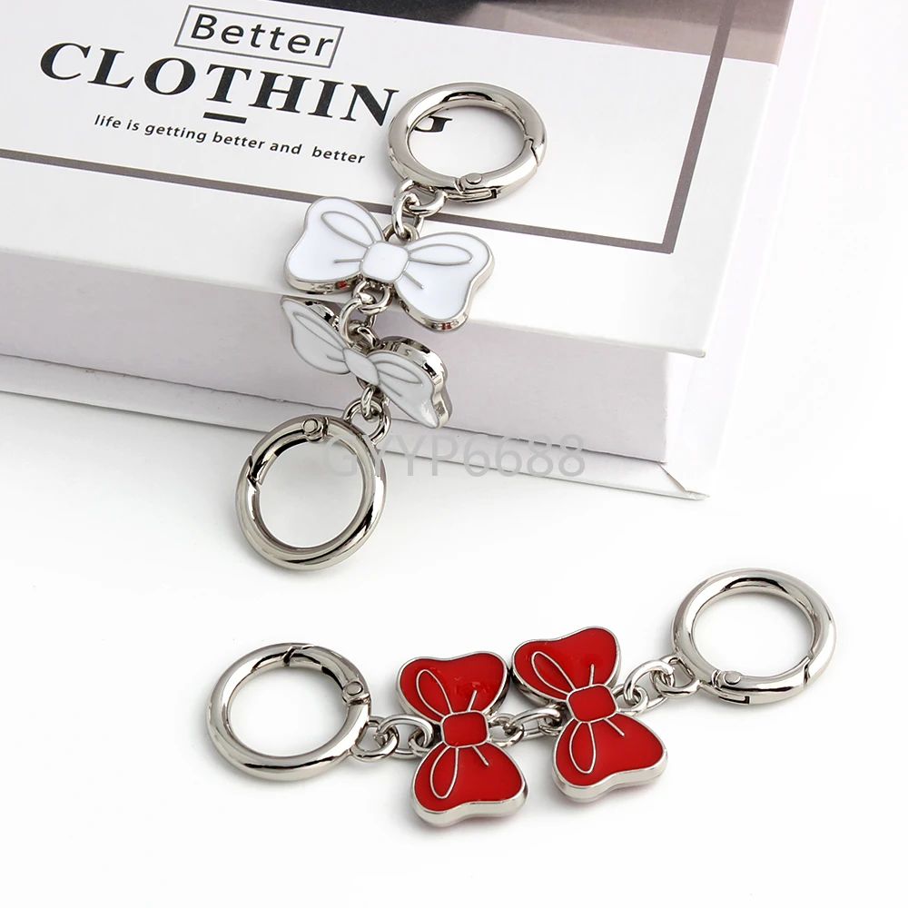 10.5/16CM Cherry/Bowtie Shape Detachable Metal Extension Chain With Ring For Purse Bags Chain Extender Lovely Gifts Accessories