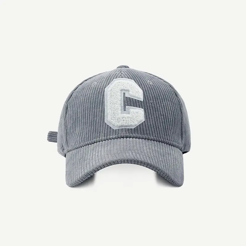 Neue Cord-Baseballkappe für Damen, Modische C-Buchstaben-Snapback-Mütze, Verstellbare Casual Hip-Hop-Kappe für Herren, Outdoor-Angeln und Joggen – Detail 11