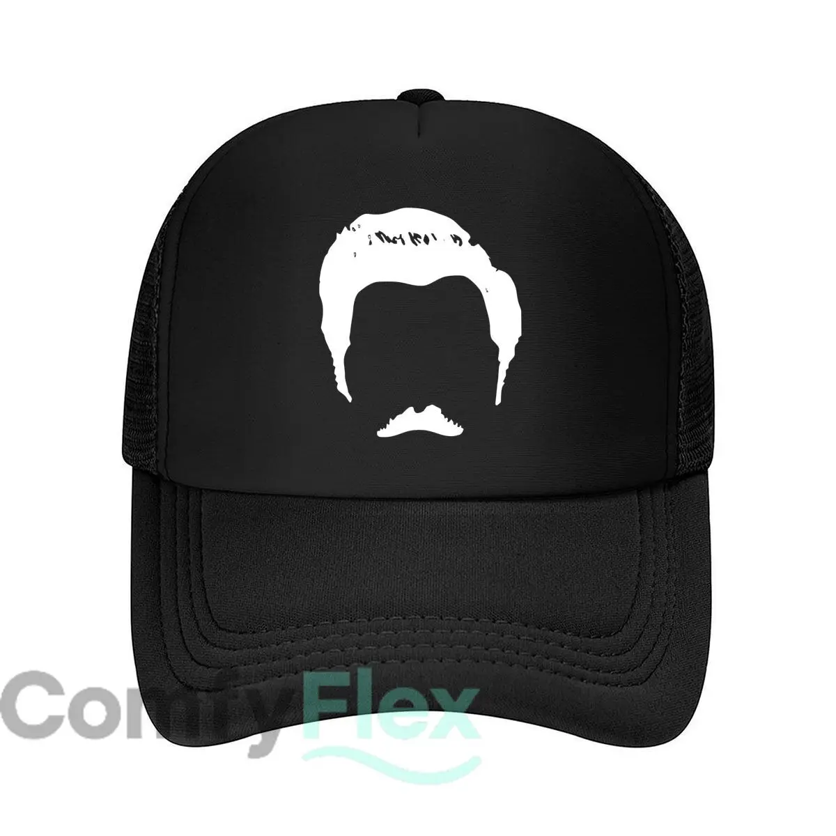 Head & Mustache Silhouette Mesh Baseball Cap For Womens Unisex Female Beach Dad Hat Hip Hop Snapback Cap