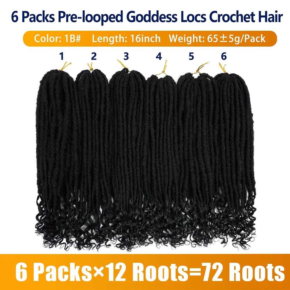 Straight Faux Locs Crochet Hair for Black Women, Crochet Pre-Looped Curly Hair Soft Faux Locs Synthetic Braiding Hair Extension