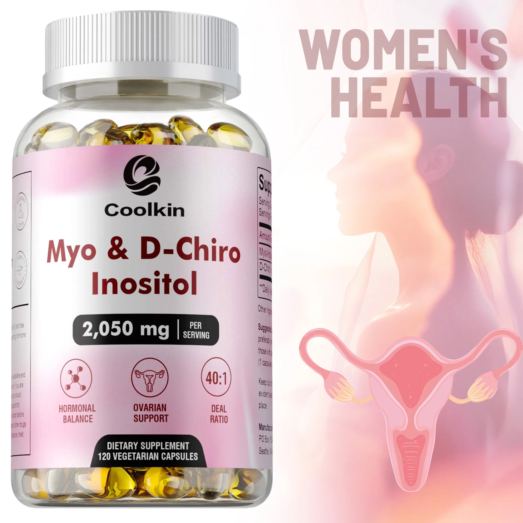 Myo & D-Chiro Inositol - Improves Immunity, Hormone Balance, Healthy Cycles, Supports Women's Health and Ovarian Function