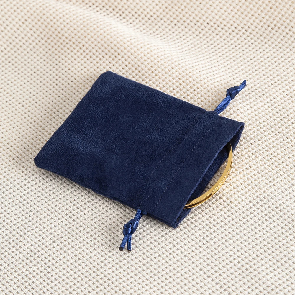 10Pcs/Lot Navy Flannel Jewelry Packaging Bags Velvet Gift Drawstring Pouch Ring Necklace Bracelet Pendant Earrings Storage Sack