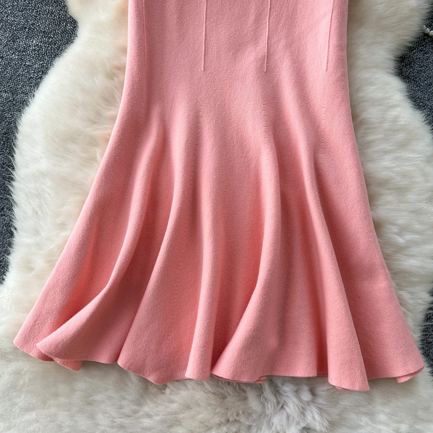 여성 시크 니트 머메이드 스커트 하이웨이스트 우아한 패션 랩 스커트 가을 겨울 의류