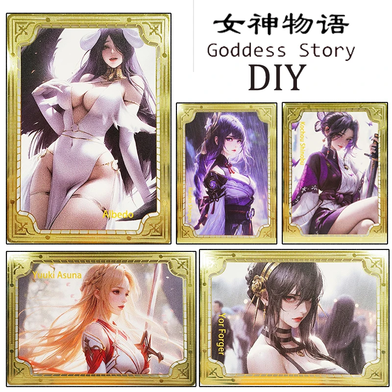 

Goddess Story DIY Metal Card overlord Yuuki Asuna Kochou Shinobu Makima YOR FORGER holiday gifts Boys collect cards