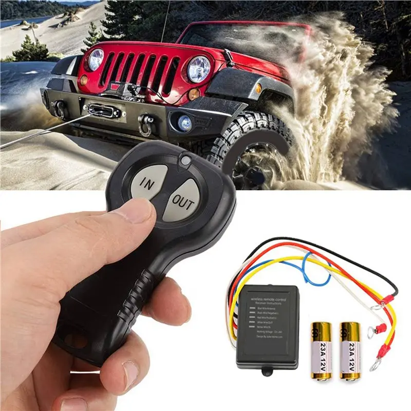 ABTC-2X 12V/24V Wireless Electric Winch Remote Control Switch Kit For Jeep Handset Switch Controller Winch Remote Receiver