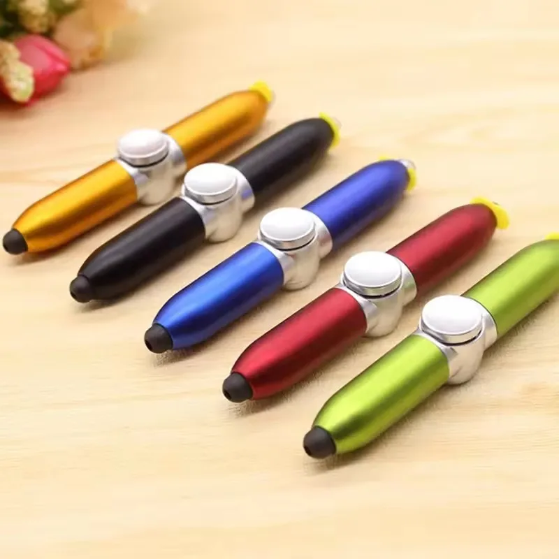 Multifunctional Fidget Spinner Gyro Pen with LED, Decompression Ballpoint Pen Stress Relief Office Desk Novelty Gift for Adults
